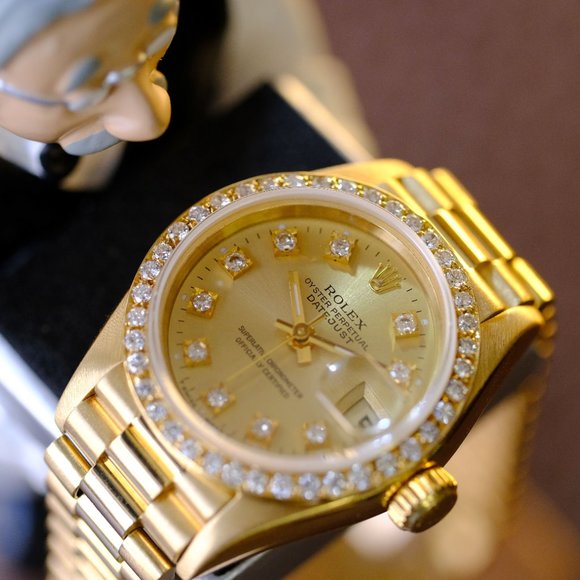Rolex Datejust 18K Factory Diamond Dial 26mm Watch - Picture 3 of 8